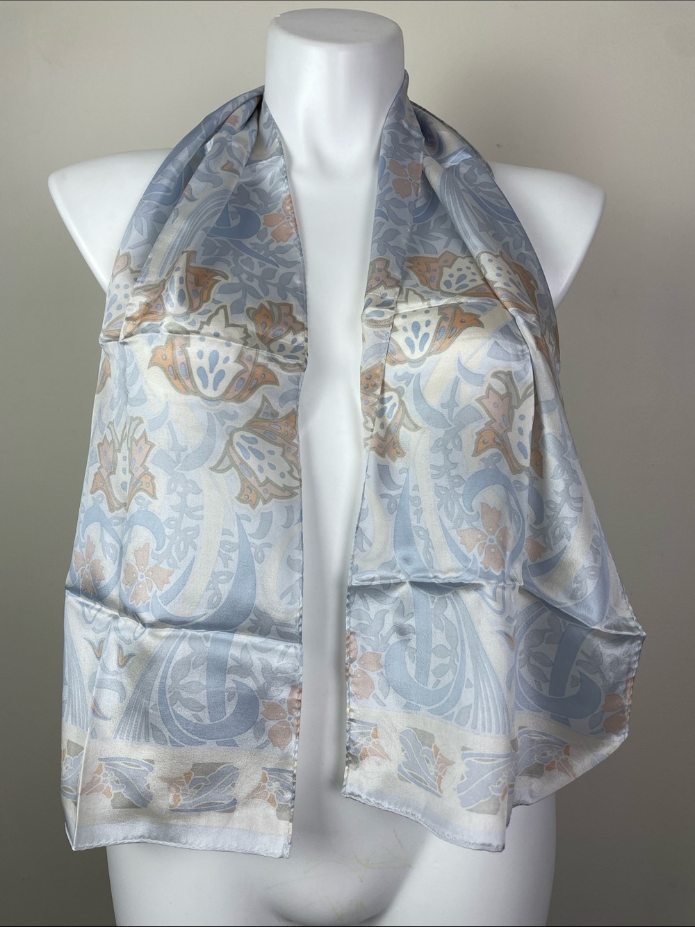 Vintage Liz Claiborne Rectangular Scarf Pale Pastel